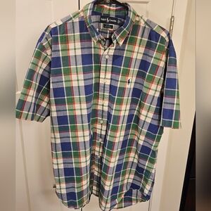 Ralph Lauren Blue and Green Casual Button Down Shirt